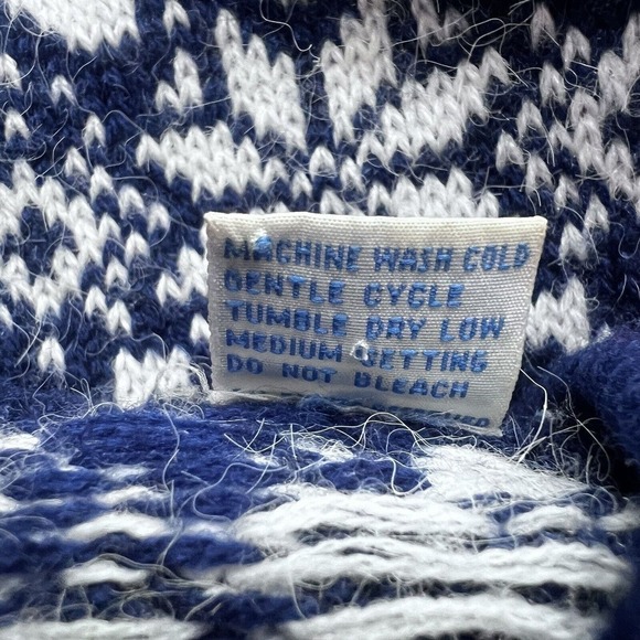 Vintage 80s Northern Isles Nordic Christmas Teddy Bear Sweater Large - Picture 6 of 6